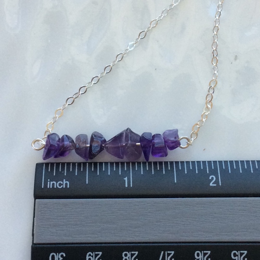 Sterling Silver and Amethyst Necklace 17” inches - Picture 4 of 4